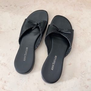 Ann Taylor Black Leather Sandals 7.5